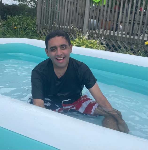 Aidan in pool